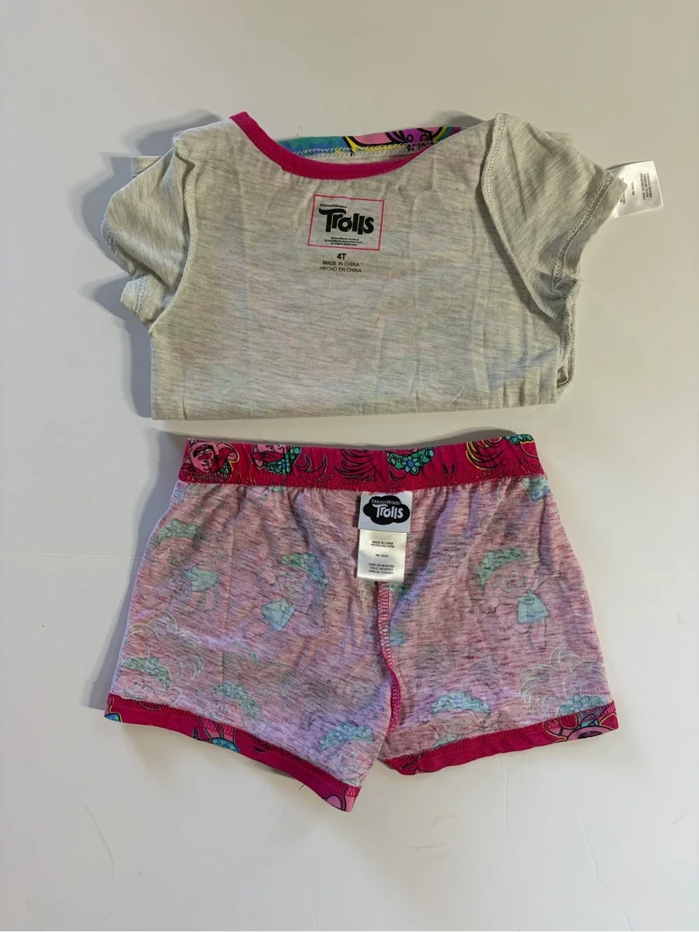 Dreamworks Pink and White Trolls Pajama Set